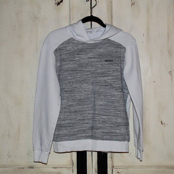 Calvin Klein Other - Calvin Klein Men's Heather gray and white long sleeve hooded sweatshirt size S